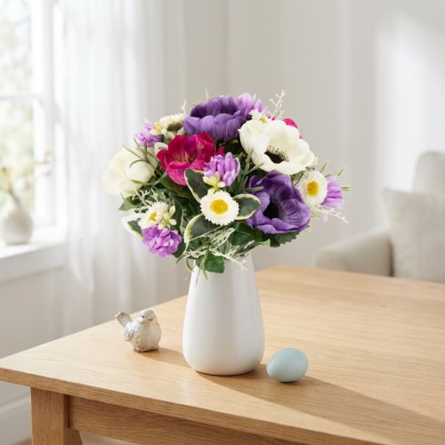 Artikel Kunstblumenstrauß Anemone 26cm – Frühlingsdeko mit Gänseblümchen, natürlicher Look, vielseitig einsetzbar
