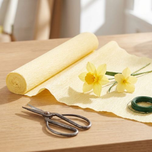 Floristen-Krepppapier Pastellgelb 50x250cm | Floristik21.de