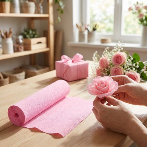 Floristen-Krepppapier Hellpink 50x250cm | Floristik21.de