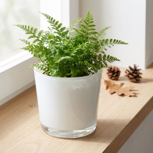 Übertopf aus Glas Weiß Ø11,5cm H11cm | Floristik21.de