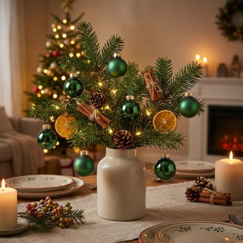 Artikel Mini Weihnachtskugeln Glas Grün Glanz/Matt Ø2,5cm 20 St