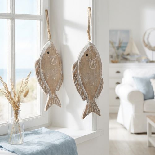 Artikel Dekohänger Holzfisch 21cm 2St