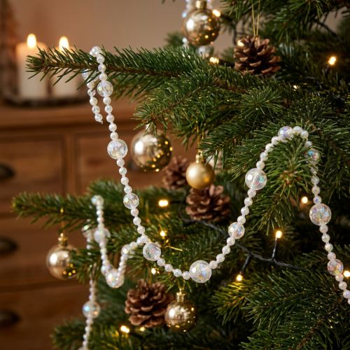 Perlenkette Perlengirlande Irisierend Deko Hochzeit 270cm | Floristik21.de