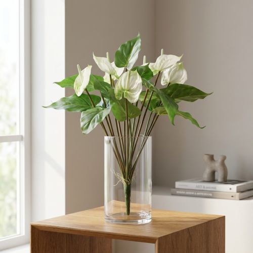 Artikel Kunstblumen, Flamingoblume, künstliche Anthurie Weiß 36cm