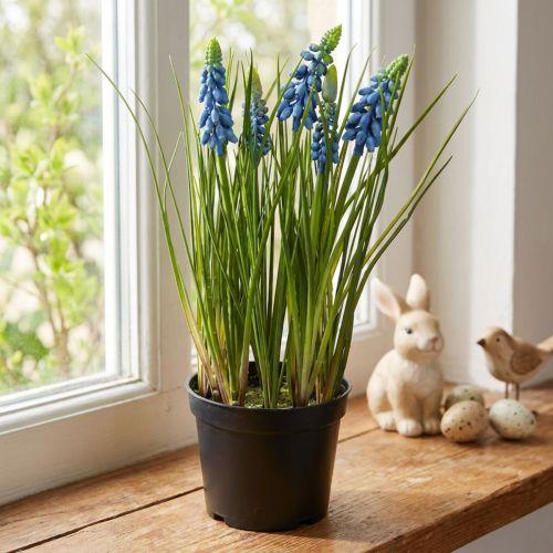 Hyazinthen künstlich im Topf Blau 24cm | Floristik21.de