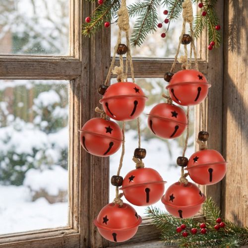 Schellen Hänger Weihnachtsglöckchen Rot 28cm 2er-Set | Floristik21.de