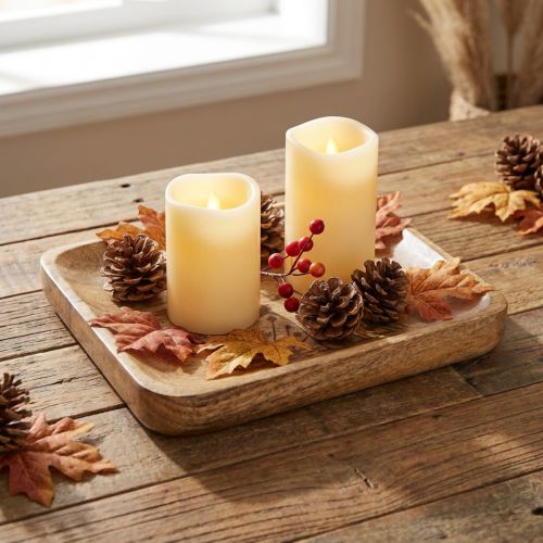 Artikel Deko Tablett Holz Blumenmuster Mangoholz 20x15,5cm vielseitig kombinierbar