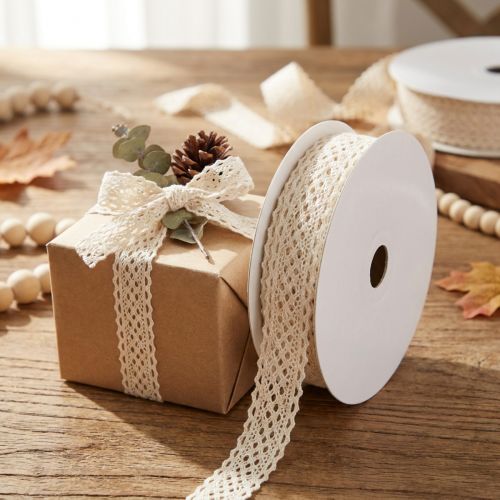 Artikel Spitzenband Baumwolle Creme 15mm x 10m für Dekoration und Handarbeit