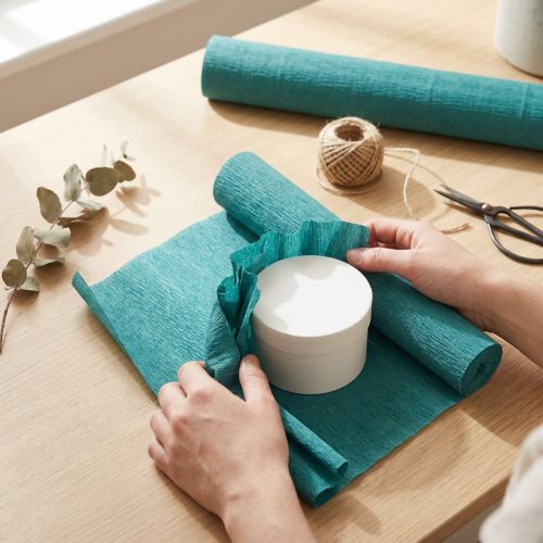 Artikel Floristen-Krepppapier Petrol-Blau Rolle 50x250cm für Innenbereich