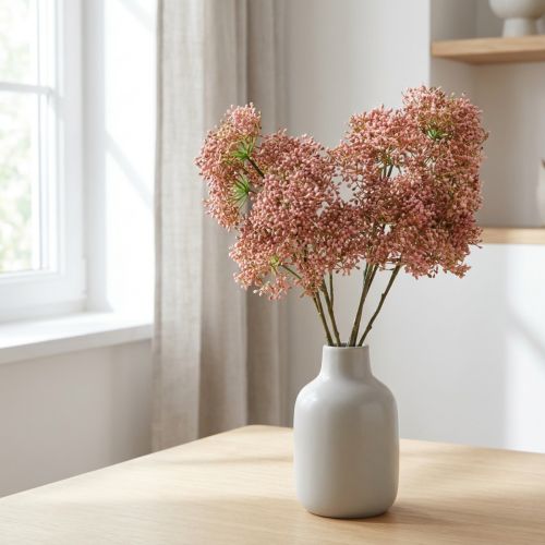 Holunder künstlich Rosa Blütenzweig 52cm 4St | Floristik21.de