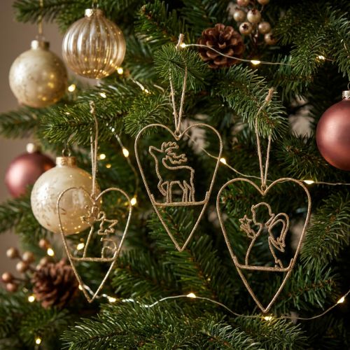 Christbaumschmuck Herz Metallherzen Deko Golden 12cm 6St | Floristik21.de