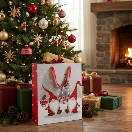Geschenktüten Papier Papiertaschen Wichtel 26×10×32cm 2St | Floristik21.de