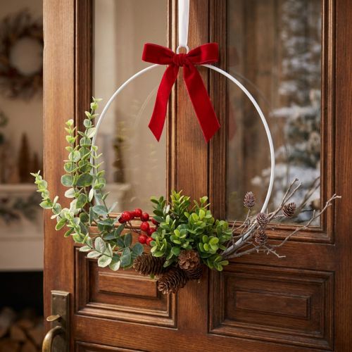 Deko Kranz Eukalyptus, Beeren und Zapfen künstlich Ø30cm | Floristik21.de