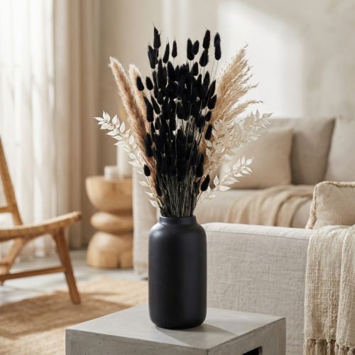 Lagurus Hasenschwanzgras Schwarz Dekoration Getrocknet 60cm 50g | Floristik21.de