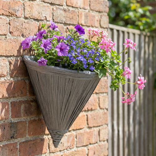 Hängetopf Grau Blumentopf zum Hängen Wandampel 30×17cm | Floristik21.de