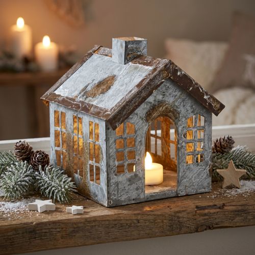 Lichthaus Teelichthalter Metall Teelichthaus H14,5cm | Floristik21.de