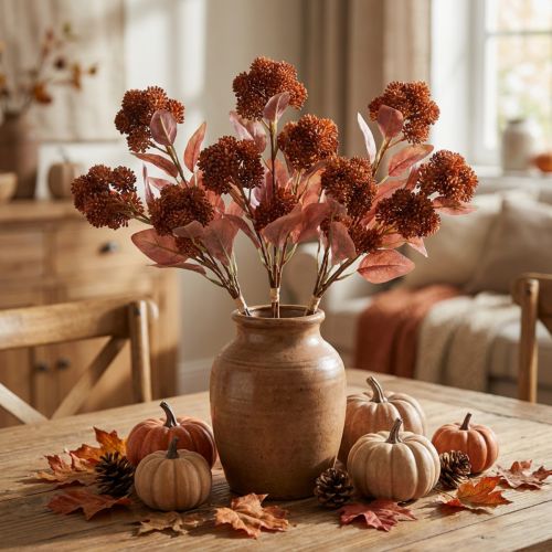 Fette Henne Rot Sedum Mauerpfeffer Kunstblumen 41cm 3St | Floristik21.de
