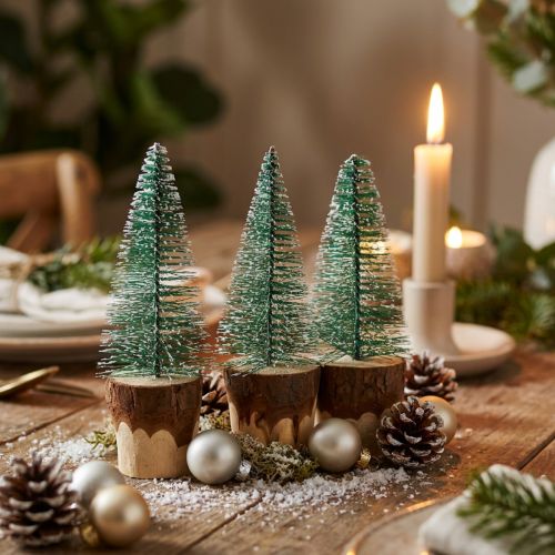 Weihnachtsdeko Tannenbaum beschneit 10cm 8St | Floristik21.de