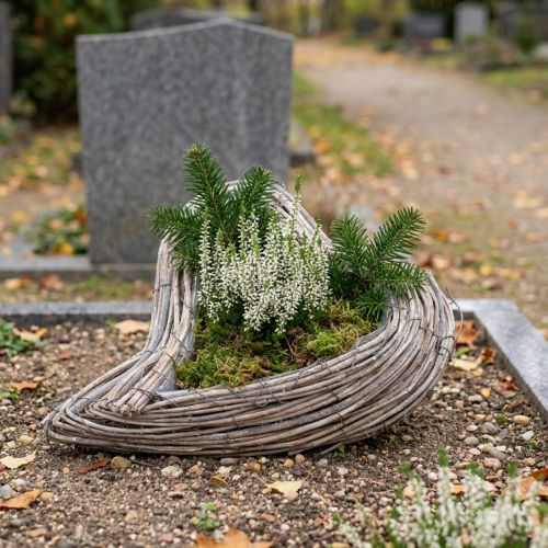 Artikel Rattan Pflanzherz Natur Weiß gewaschen - Vielseitige Deko-Herzen 20x24x6cm im 2er-Set
