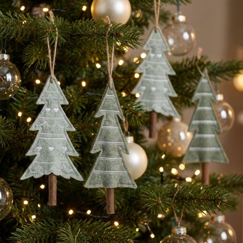 Filz Tannenbäume Christbaumschmuck Grün 20cm 4er Set | Floristik21.de