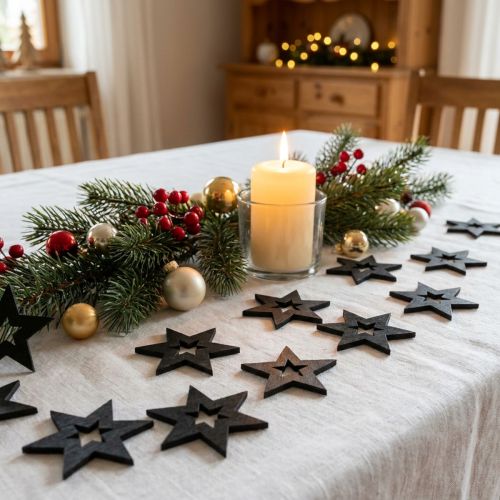 Holzsterne Deko Streudeko Weihnachten Schwarz H4cm 72 St | Floristik21.de