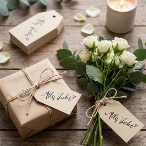Artikel Geschenkanhänger bedruckt Papier Alles Liebe 4×7cm 24 St
