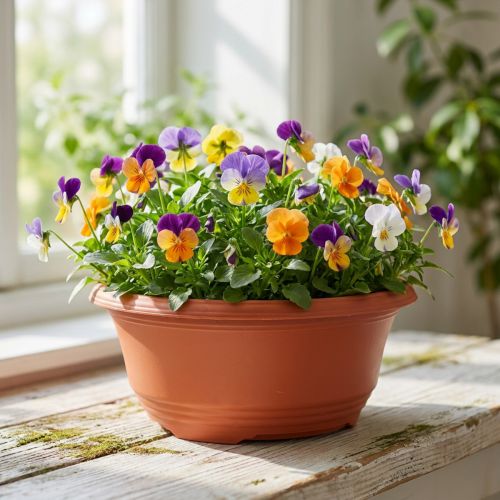 Runde Pflanzschale Plastik Ø23cm H10cm Terrakotta 5St | Floristik21.de