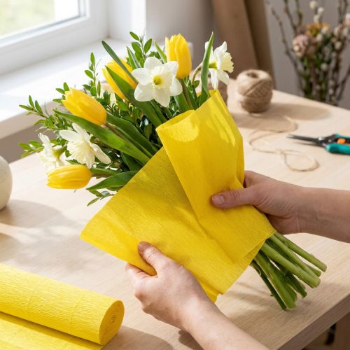 Floristen-Krepppapier Gelb 50x250cm | Floristik21.de