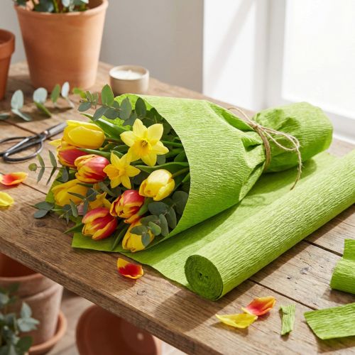 Floristen-Krepppapier Grasgrün 50x250cm | Floristik21.de