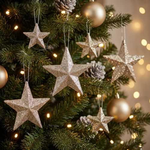 Glitterstern Champagner 9,5/5cm 18 St | Floristik21.de