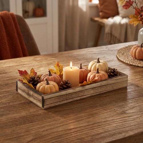 Holztablett geflammt Deko Tablett Tischdeko rustikal 20×10×3cm | Floristik21.de