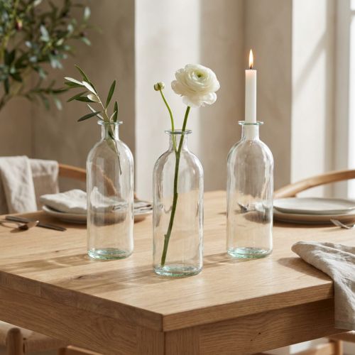 Kerzenhalter Dekoflaschen Minivasen Glas Klar H19,5cm 6 St | Floristik21.de