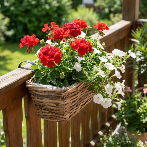 Balkonkasten Blumenkasten zum Hängen Rattan Natur L51cm | Floristik21.de