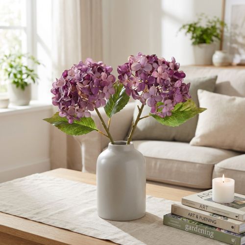 Hortensien künstlich lila 34cm für edle Dekorationen