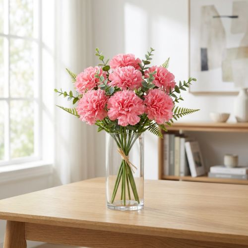 Künstliche Nelke Pink 25cm 7St Künstliche Pflanze wie echt ! | Floristik21.de
