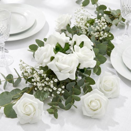 Foam Rose Ø 3,5cm weiß 48St | Floristik21.de