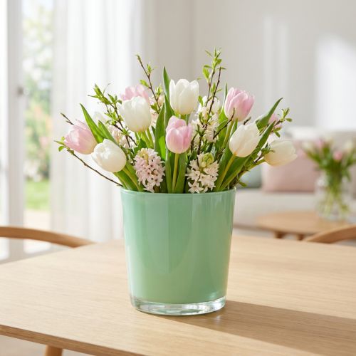 Glastopf Ø11,5cm H10,8cm Mintgrün | Floristik21.de