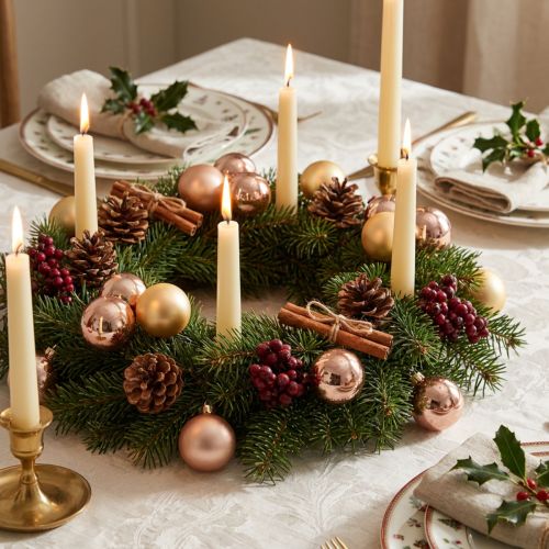Weihnachtskugeln Glas Rosé Gold Ø40mm Spiegelbeeren Set 32 Stück | Floristik21.de