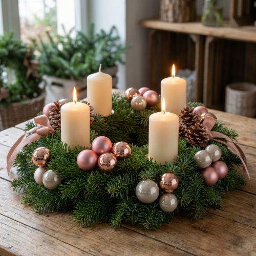 Mini Weihnachtskugeln Glas Rosa Grau Ø40mm 32 Stück Dekoration | Floristik21.de
