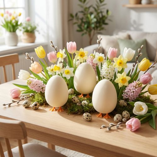 Deko Ei mit Beinen Ostereier Creme Lustige Osterdeko H13cm 4St | Floristik21.de