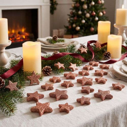 Streudeko Weihnachten Sterne Streusterne Rosa Ø4/5cm 40 St | Floristik21.de