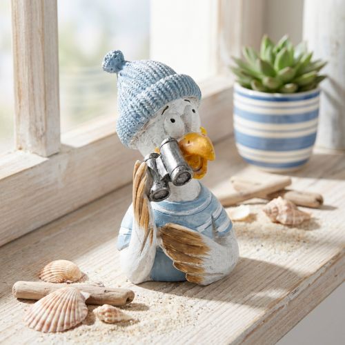 Artikel Maritime Deko Möwe Tischdeko Blau Weiß Silber H11cm