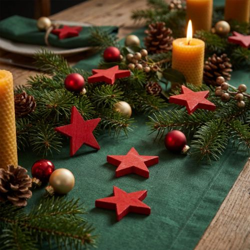 Streudeko Weihnachten Sterne Rot Holzsterne Ø5,5cm 12St | Floristik21.de