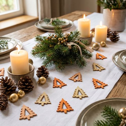 Streudeko Weihnachten Tannenbaum Orange 4cm 72 St | Floristik21.de