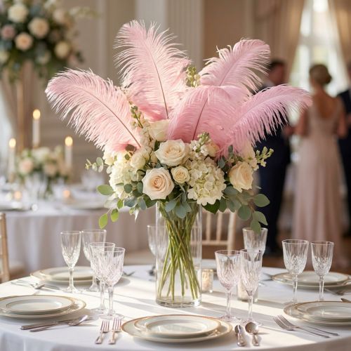 Straußenfedern Rosa 20-25cm Echt Dekoration Hochzeit Tischdeko 12 Stück | Floristik21.de