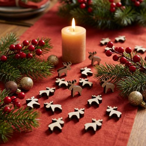 Streudeko Holz Elch Natur Braun 2x2,5cm 108 Stück für Weihnachten & Festtage | Floristik21.de