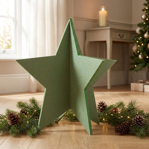 Filz Deko Stern Grün H62cm – Weihnachtsstern standfest für Tisch & Fensterbank | Floristik21.de
