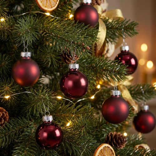 Glaskugeln Weihnachten Bordeaux Mix Ø3cm – Stilvolles Baumschmuck-Set für Festdeko, 22 Stück | Floristik21.de