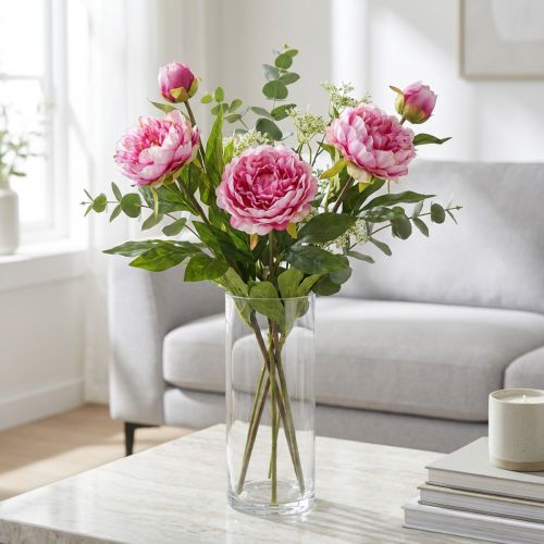 Artikel Pfingstrosen Langstielige Künstliche Blumen Pink 70cm 3St - Dekoration & Event Floral