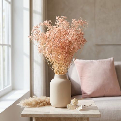 Artikel Schleierkraut Deko Orange Trockengräser Peach 65-70cm 100g - Natürliche Eleganz für Floristen